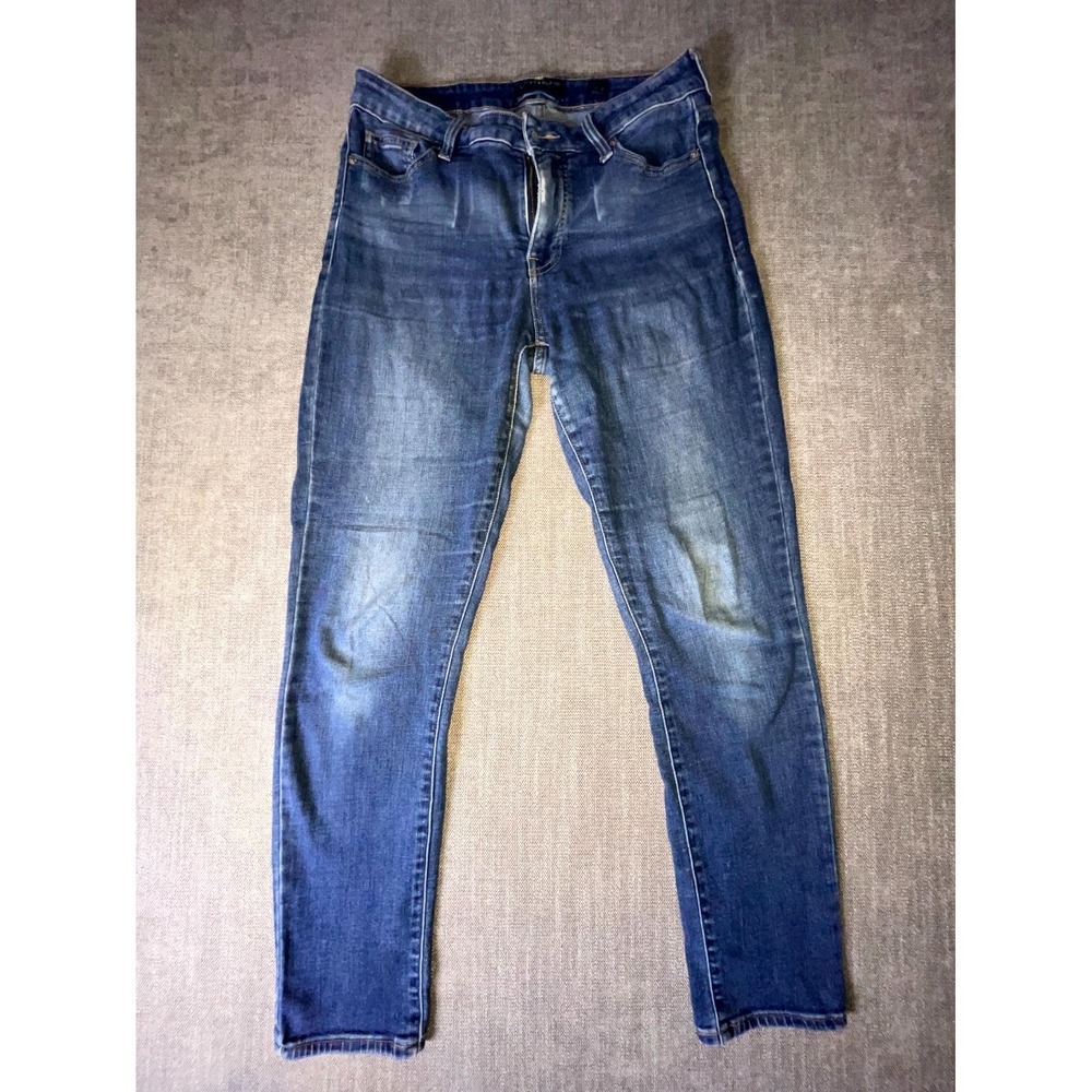 Lucky Brand Skinny Jeans Women 6/28 Blue Whiskered Denim Regular Fit Cotton Logo
